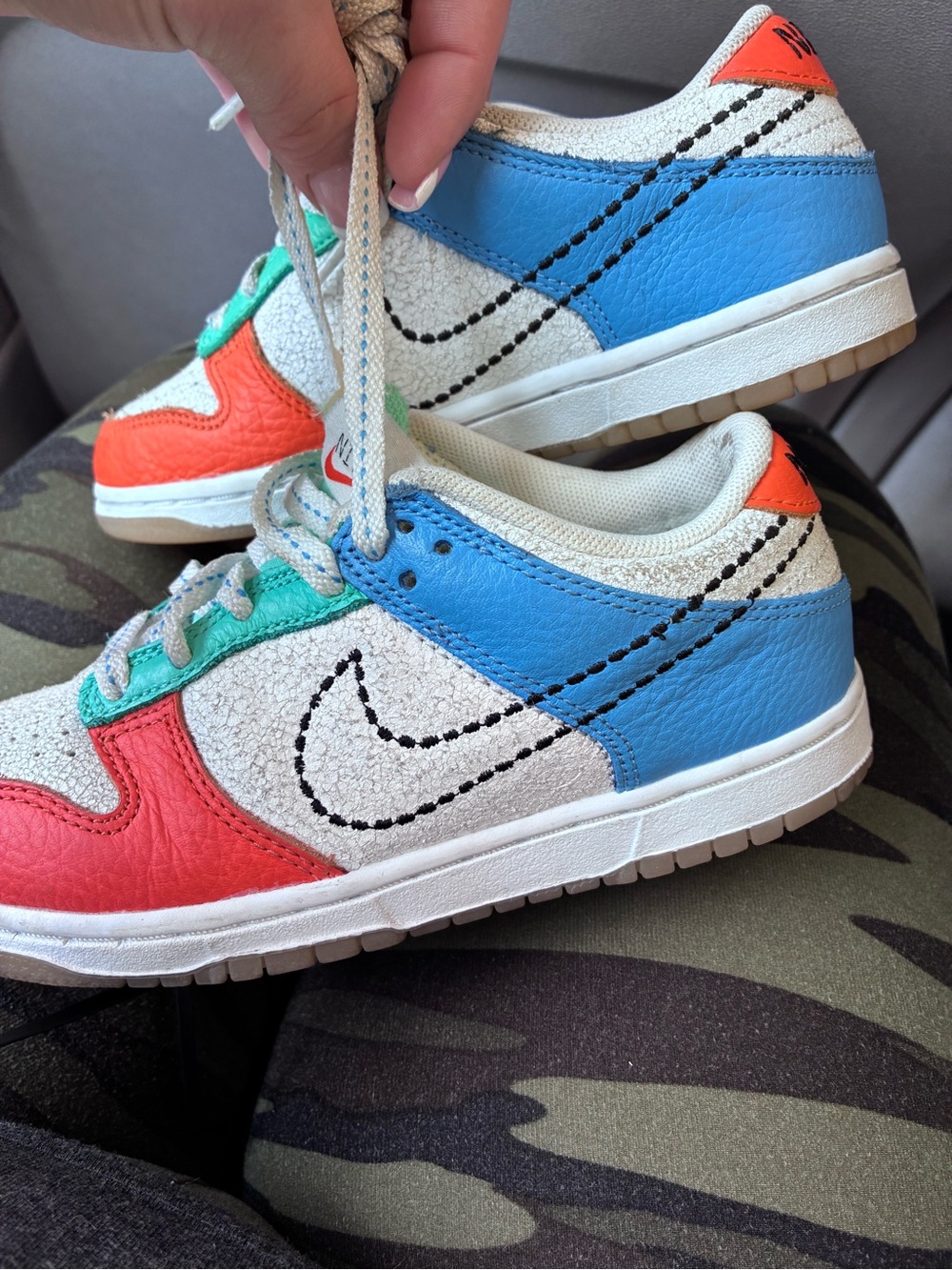 Nike GRADE SCHOOL DUNK 101 Turquoise & Orange Low-Top Sneakers DX3363
